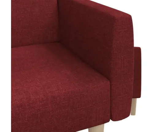 2-Vietīga Dīvāngulta, Vīnsarkans Audums Vidaxl