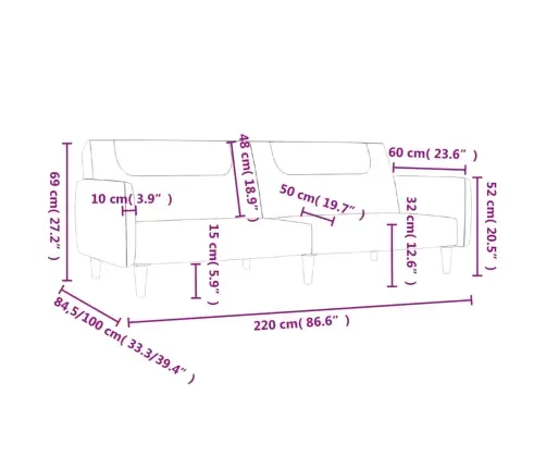 2-Vietīga Dīvāngulta, Vīnsarkans Audums Vidaxl
