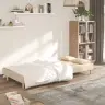 2-Vietīga Dīvāngulta Ar Diviem Spilveniem, Krēmkrāsas Audums Vidaxl