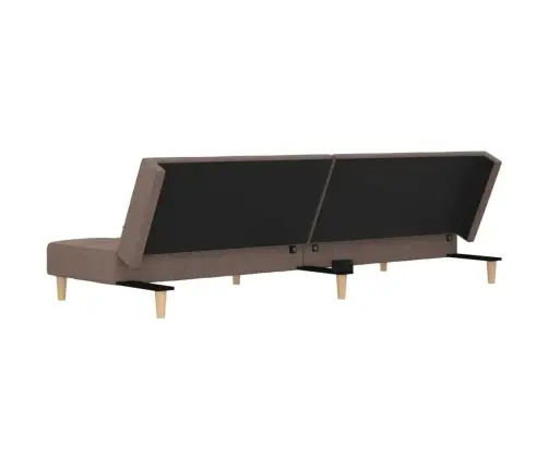 2-Vietīga Dīvāngulta Ar Diviem Spilveniem, Pelēkbrūns Audums Vidaxl