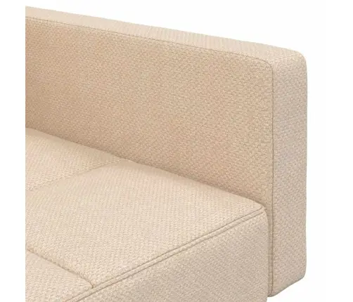 Dvivietė Sofa-Lova Su Dvejomis Pagalvėmis, Kreminė, Audinys