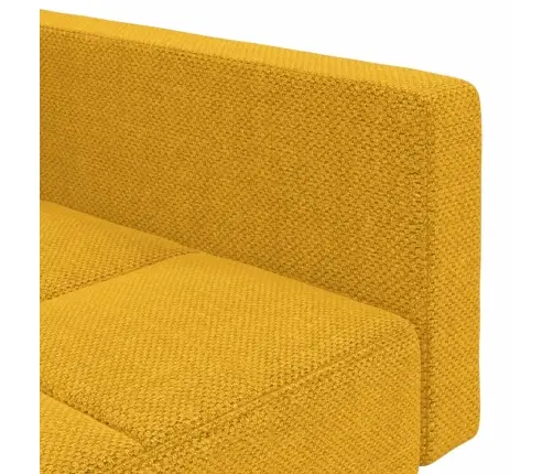 2-Vietīga Dīvāngulta Ar Diviem Spilveniem, Dzeltens Audums Vidaxl