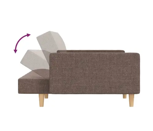 2-Vietīga Dīvāngulta Ar Diviem Spilveniem, Pelēkbrūns Audums Vidaxl