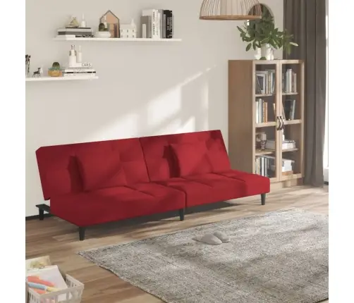 2-Kohaline Diivanvoodi Patjadega, Veinipunane, Samet