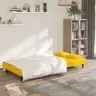 Dvivietė Sofa-Lova Su Dvejomis Pagalvėmis, Geltona, Aksomas