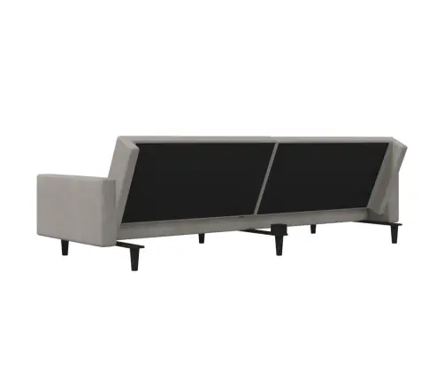 2-Vietīga Dīvāngulta Ar Diviem Spilveniem, Gaiši Pelēks Samts Vidaxl