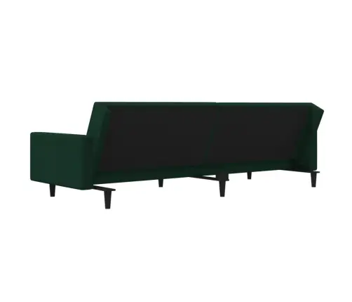 Dvivietė Sofa-Lova Su Dvejomis Pagalvėmis, Žalia, Aksomas