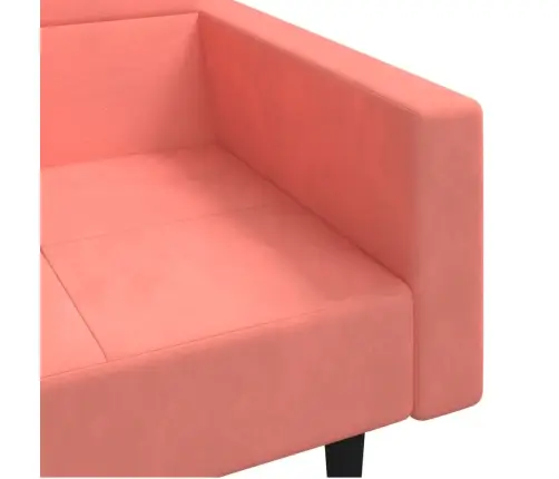 Dvivietė Sofa-Lova Su Dvejomis Pagalvėmis, Rožinė, Aksomas