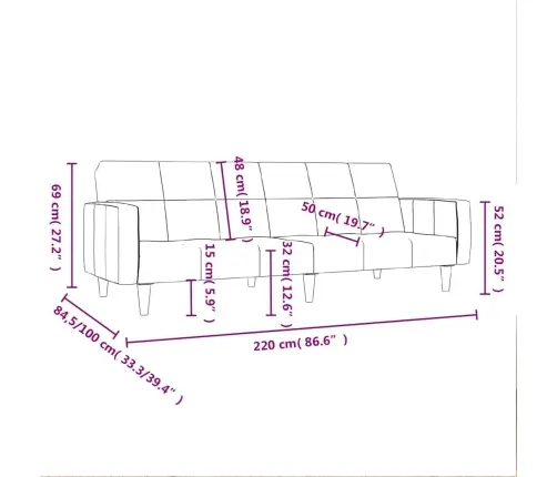 2-Vietīga Dīvāngulta, Audums Vidaxl
