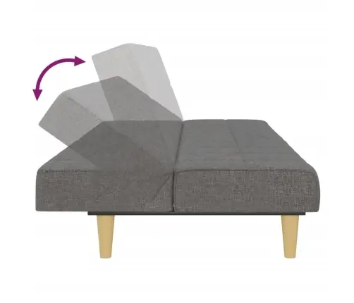 2-Vietīga Dīvāngulta, Gaiši Pelēks Audums Vidaxl