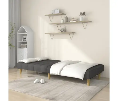 2-Vietīga Dīvāngulta, Tumši Pelēks Audums Vidaxl