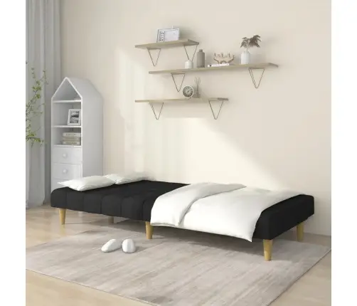 2-Vietīga Dīvāngulta, Melns Audums Vidaxl