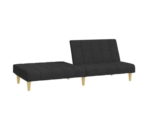 2-Vietīga Dīvāngulta, Melns Audums Vidaxl