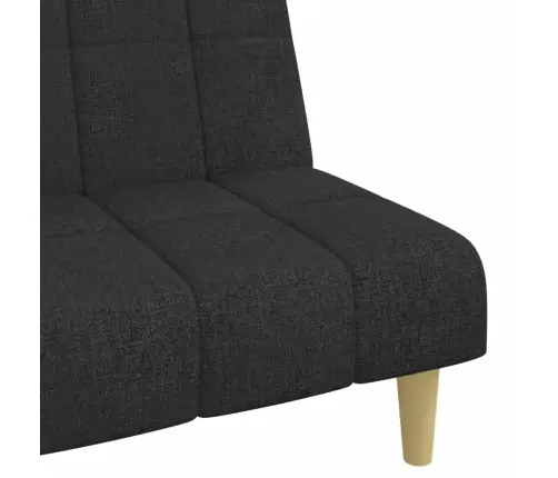 2-Vietīga Dīvāngulta, Melns Audums Vidaxl