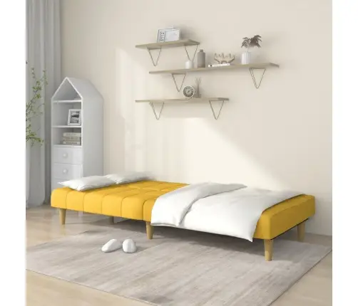 2-Vietīga Dīvāngulta, Dzeltens Audums Vidaxl