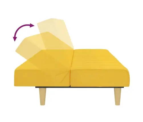 2-Vietīga Dīvāngulta, Dzeltens Audums Vidaxl