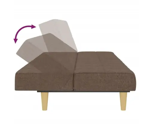 2-Vietīga Dīvāngulta, Pelēkbrūns Audums Vidaxl