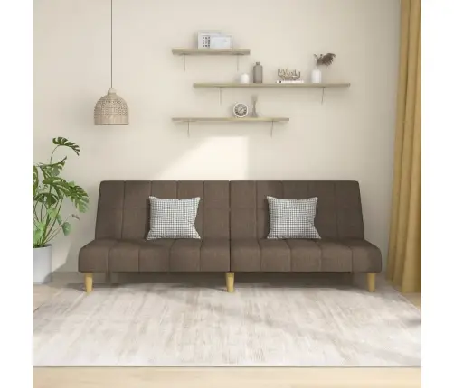 2-Vietīga Dīvāngulta, Pelēkbrūns Audums Vidaxl