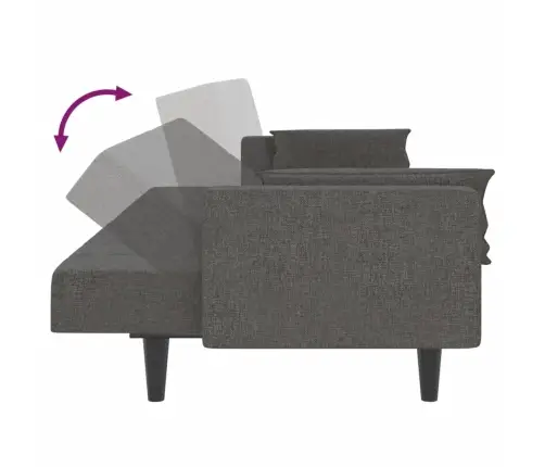 Dvivietė Sofa-Lova Su Dvejomis Pagalvėmis, Pilka, Audinys