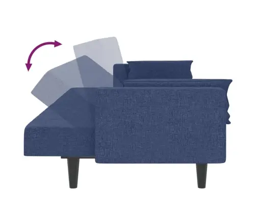 Dvivietė Sofa-Lova Su Dvejomis Pagalvėmis, Mėlyna, Audinys
