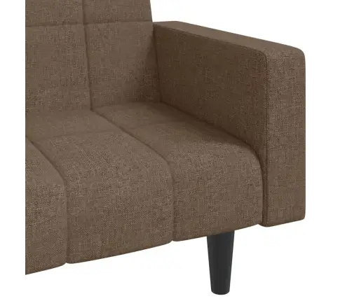 2-Vietīga Dīvāngulta Ar Diviem Spilveniem, Pelēkbrūns Audums Vidaxl 2-Vietīga Dīvāngulta Ar Diviem Spilveniem, Pelēkbrūns Audums Vidaxl