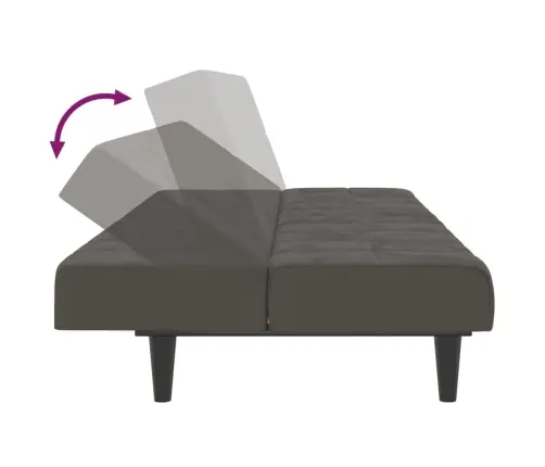 Dvivietė Sofa-Lova, Tamsiai Pilkos Spalvos, Aksomas