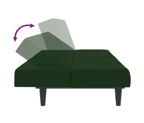 Dvivietė Sofa-Lova, Tamsiai Žalios Spalvos, Aksomas