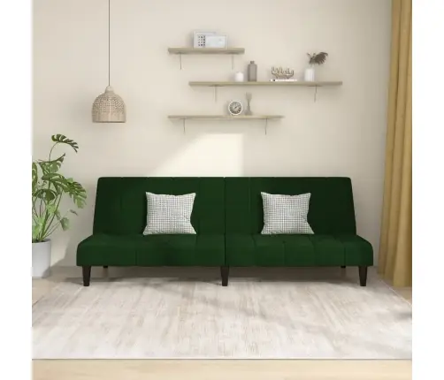 Dvivietė Sofa-Lova, Tamsiai Žalios Spalvos, Aksomas