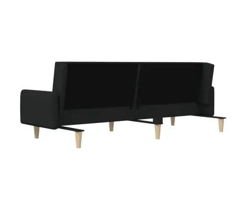 2-Vietīga Dīvāngulta, Melns Audums Vidaxl