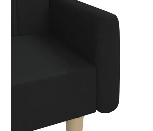 2-Vietīga Dīvāngulta, Melns Audums Vidaxl