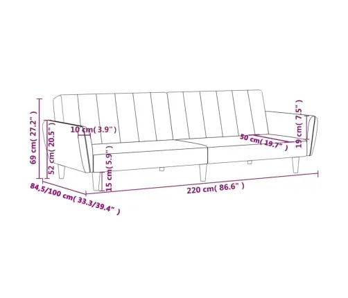 2-Vietīga Dīvāngulta, Melns Audums Vidaxl