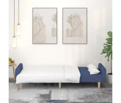 2-Vietīga Dīvāngulta, Zils Audums Vidaxl