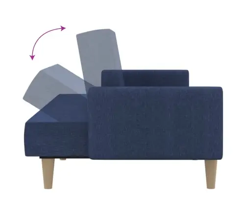 2-Vietīga Dīvāngulta, Zils Audums Vidaxl