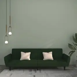 2-Vietīga Dīvāngulta, Tumši Zaļš Samts Vidaxl 2-Vietīga Dīvāngulta, Tumši Zaļš Samts Vidaxl