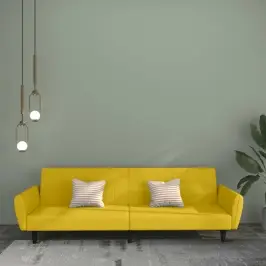 2-Vietīga Dīvāngulta, Dzeltens Samts Vidaxl