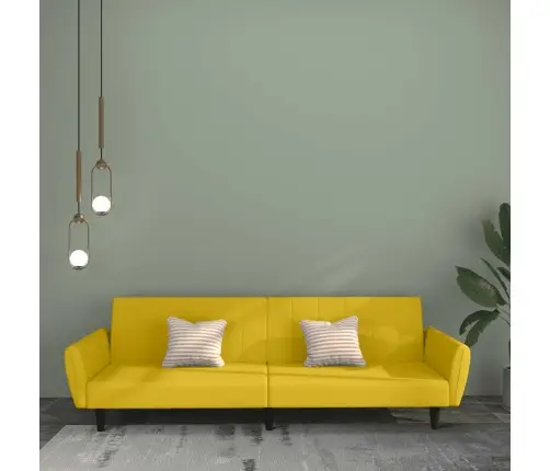 2-Vietīga Dīvāngulta, Dzeltens Samts Vidaxl