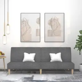 2-Vietīga Dīvāngulta, Gaiši Pelēks Audums Vidaxl