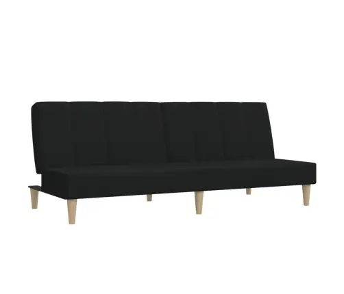 2-Vietīga Dīvāngulta, Melns Audums Vidaxl