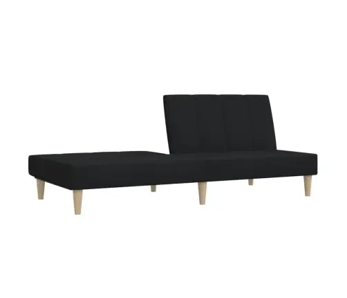 2-Vietīga Dīvāngulta, Melns Audums Vidaxl