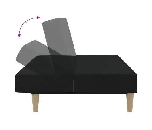 2-Vietīga Dīvāngulta, Melns Audums Vidaxl