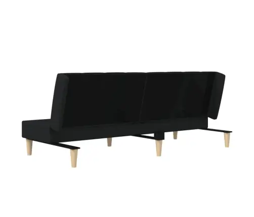 2-Vietīga Dīvāngulta, Melns Audums Vidaxl