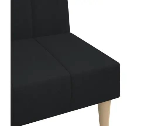 2-Vietīga Dīvāngulta, Melns Audums Vidaxl