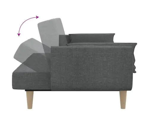 Dvivietė Sofa-Lova Su Dvejomis Pagalvėmis, Pilka, Audinys