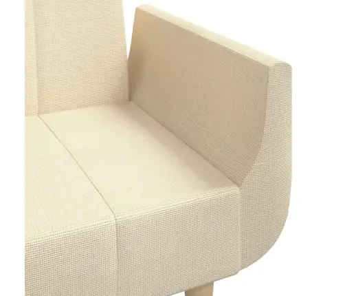 2-Vietīga Dīvāngulta Ar Diviem Spilveniem, Krēmkrāsas Audums Vidaxl
