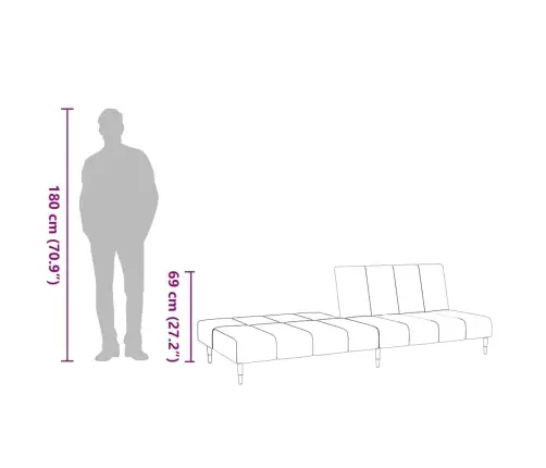 2-Vietīga Dīvāngulta, Zils Samts Vidaxl