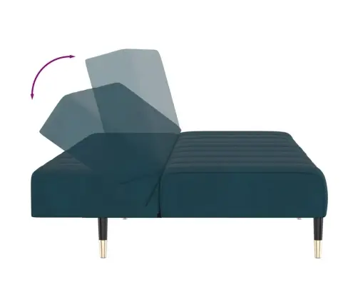 2-Vietīga Dīvāngulta, Zils Samts Vidaxl