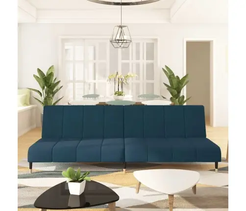 2-Vietīga Dīvāngulta, Zils Samts Vidaxl