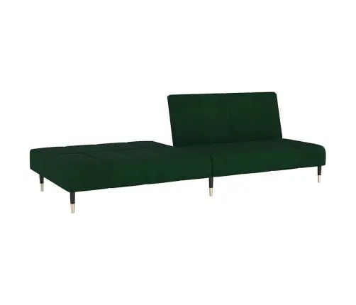 2-Vietīga Dīvāngulta, Tumši Zaļš Samts Vidaxl