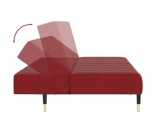 2-Vietīga Dīvāngulta, Vīnsarkans Samts Vidaxl