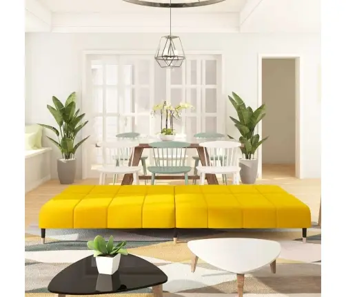2-Vietīga Dīvāngulta, Dzeltens Samts Vidaxl
